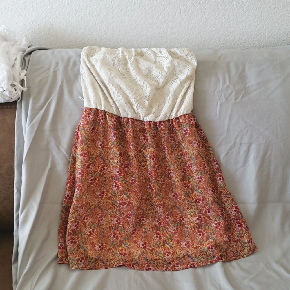 Strapless skull summer dress